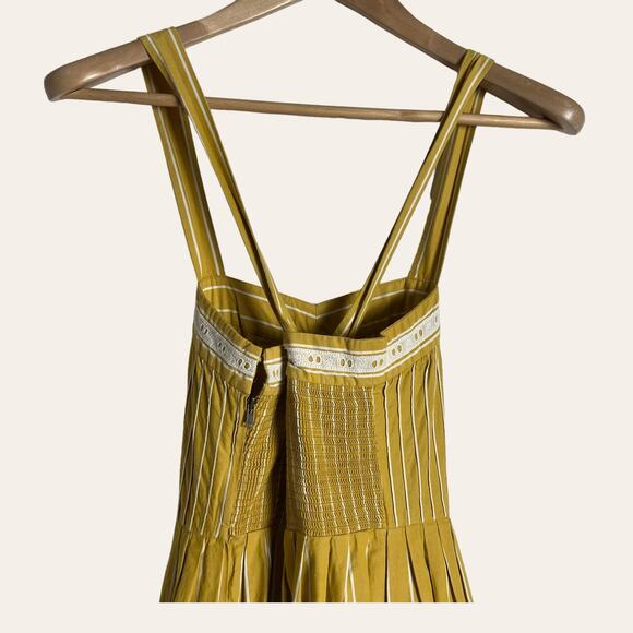 The Great Laurel Yellow Striped Sweetheart Sleeveless Midi Dress Size XS - Picture 13 of 16